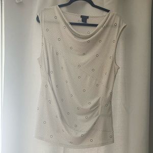 Ann Taylor geometric cowl neck with side pleating